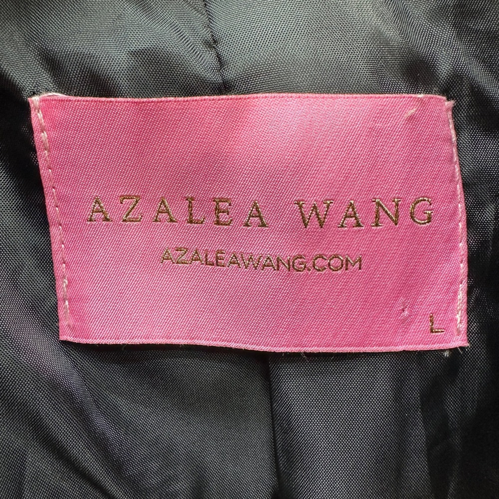 Azalea Wang Faux Leather Jacket Womens Large Black Excellent Cropped Utility - Picture 5 of 16